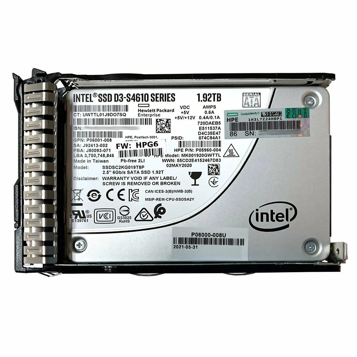 HPE P19937-B21 жесткий диск SSD 2,5 480 Gb SATA