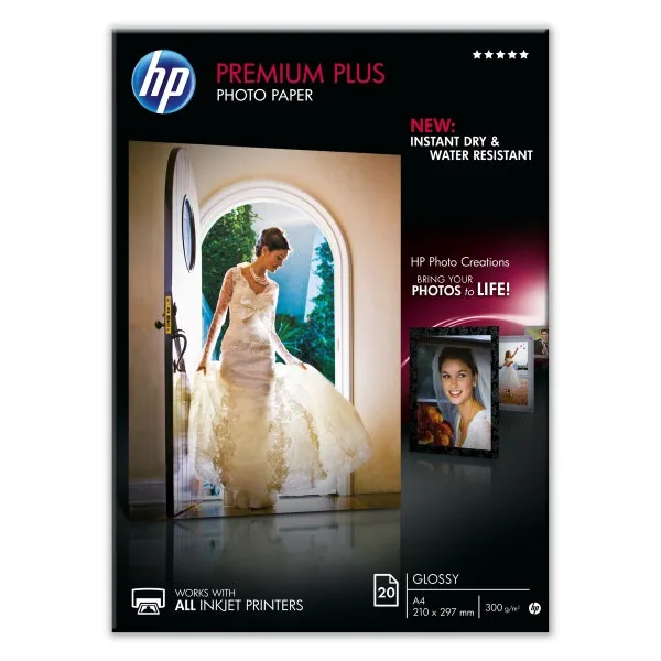 Фотобумага HP Premium Plus Высококачественная Глянцевая, 300 г/м2, A4 (21X29,7)/20л. (CR672A) Фотобумага HP Premium Plus Высококачественная Глянцевая, 300 г/м2, A4 (21X29,7)/20л. (CR672A)