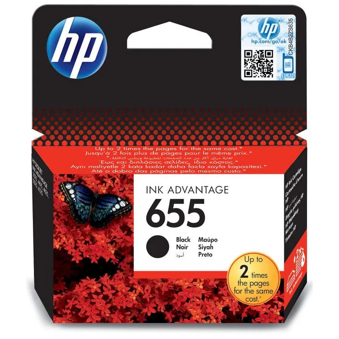 Картридж HP 655, черный / 550 страниц (CZ109AE)