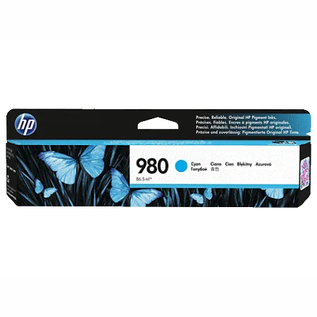 HP 980, Оригинальный струйный картридж HP, Голубой, 6600 стр (D8J07A) HP 980, Оригинальный струйный картридж HP, Голубой, 6600 стр (D8J07A)