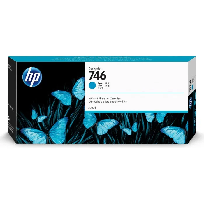 Картридж HP DesignJet 746, 300 мл, голубой / cyan (P2V80A)