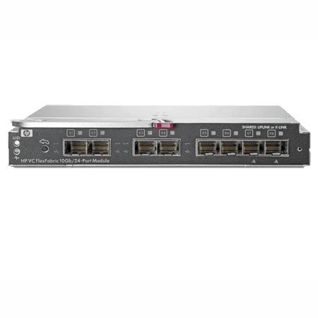 HP Virtual Connect FlexFabric 10Gb/ 24-port Module for c-Class (16x10Gb downlinks, 2x10Gb cross connect int links, 4x10Gb SFP+ slots, 4x10Gb or 8Gb FC SFP+ slots) (571956-B21) HP Virtual Connect FlexFabric 10Gb/ 24-port Module for c-Class (16x10Gb downlinks, 2x10Gb cross connect int links, 4x10Gb SFP+ slots, 4x10Gb or 8Gb FC SFP+ slots) (571956-B21)