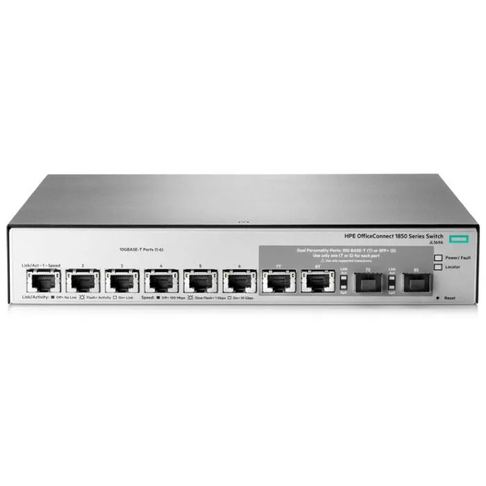 Коммутатор HPE 1850 6XGT 2XGT/SFP+ Switch (JL169A#ABB) Коммутатор HPE 1850 6XGT 2XGT/SFP+ Switch (JL169A#ABB)